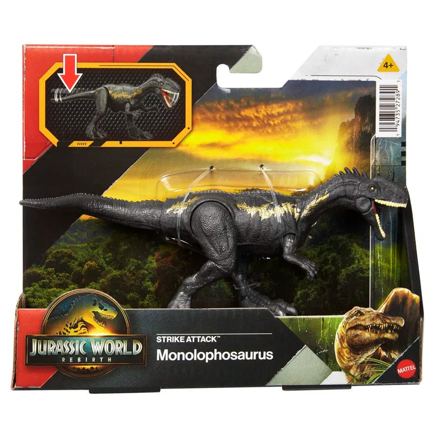 Jurassic World Rebirth – Figurine Strike Attack – Monolophosaurus – 17,8 Cm – Mobile – Dès 4 Ans