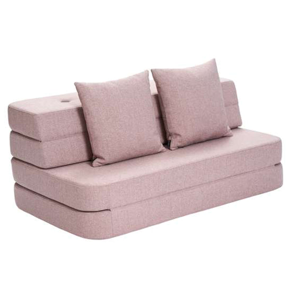 byKlipKlap 3-fold Sofa, 120 cm soft rose