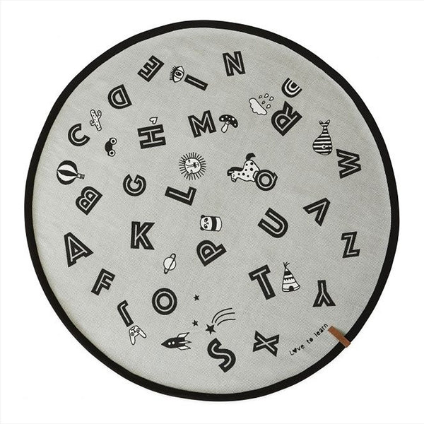 OYOY rundes Teppich, Alphabet