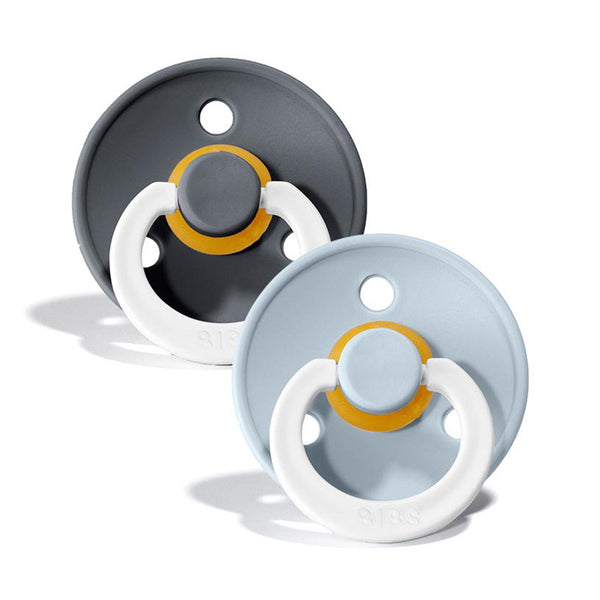 Bibs 2-er Rundschnuller, Gr. 2 - Iron NIGHT/Baby Blue NIGHT