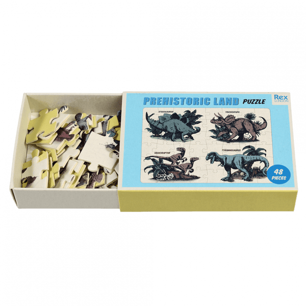 Jigsaw-Puzzle in Streichholzschachtel, Prehistoric Land