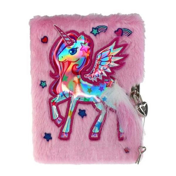 Tinka Tagebuch mit Schloss, rosa plüsch m. Einhorn