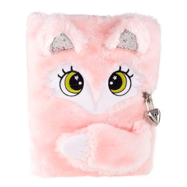 Tinka Tagebuch mit Schloss, rosa Plüsch m. Fuchs