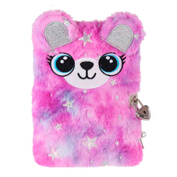 Tinka Tagebuch mit Schloss, Plüschbär mit Sternen