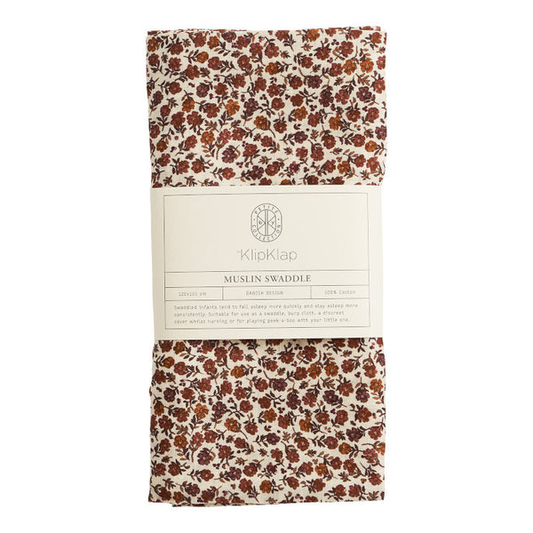 by KlipKlap Musselintuch für Babys 120 x 120 cm, Wild flower Rose