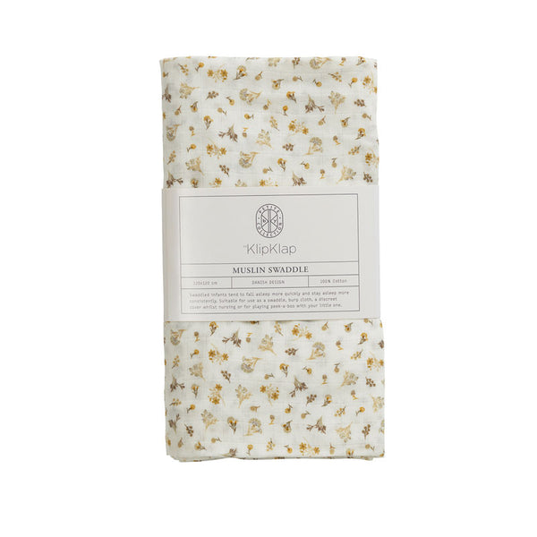 by KlipKlap Babyswaddle 120 x 120 cm, Poetic Garden Honey