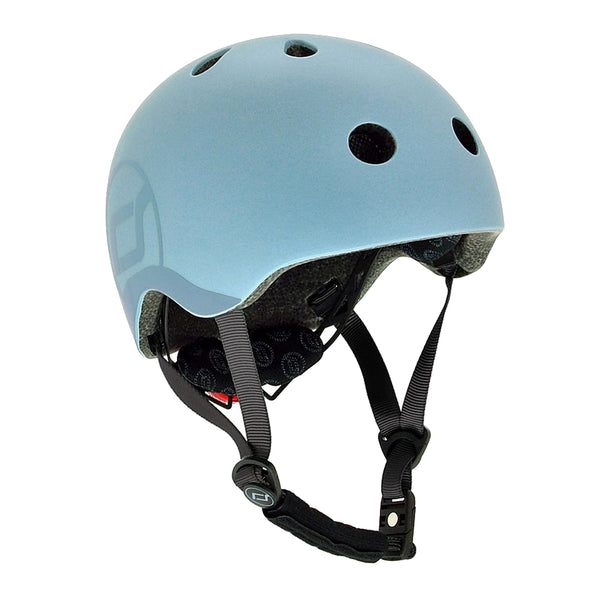 Scoot and Ride LED-Kinderhelm, S-M - Steel