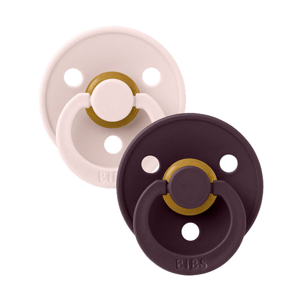 BIBS Colour Drop 2er-Pack Schnuller Größe 1, Petal & Plum
