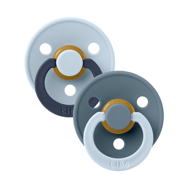 BIBS Colour Studio Fusion 2er-Pack Schnuller Größe 1, Baby Blue & Petrol