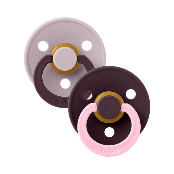 BIBS Colour Studio Fusion 2er-Pack Schnuller Größe 1, Dusky Lilac & Plum