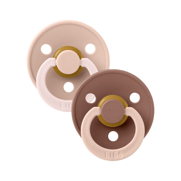 BIBS Colour Studio Fusion 2er-Pack Schnuller Größe 2, Blush & Woodchuck