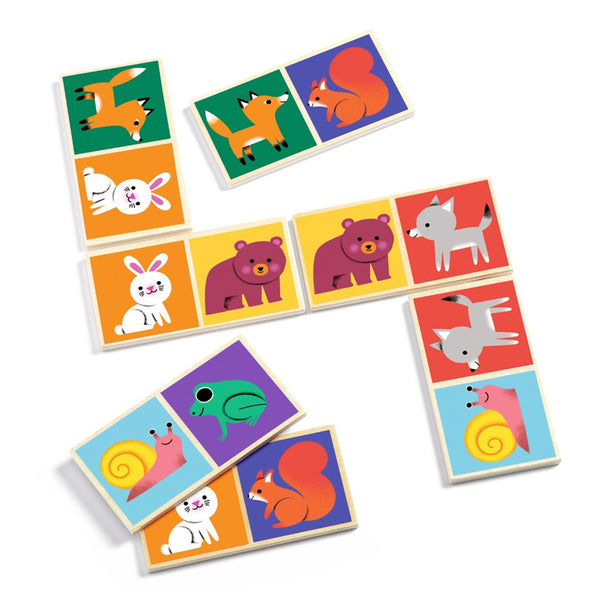 Djeco Holz-Domino, Niedliche Tiere