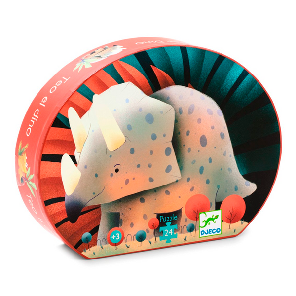 Djeco Silhouettenpuzzle, Theo der Dinosaurier - 24 Teile