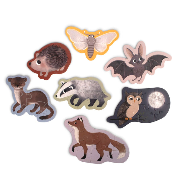 Filibabba selbstleuchtendes Puzzle, Waldtiere