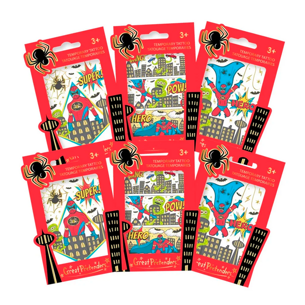 Tattoos "Super Hero", verschiedene Varianten, Great Pretenders