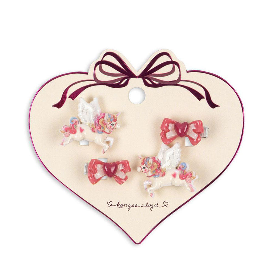 01_Konges Sløjd 4-pak spænde med sløjfe og enhjørning.jpg