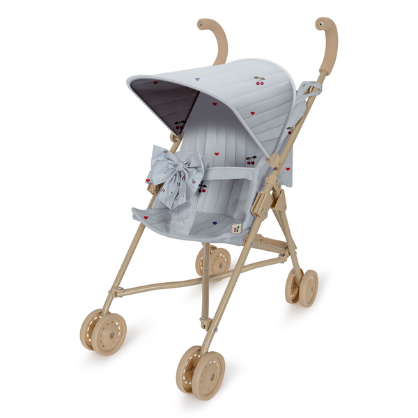 Konges Sløjd Zoe Schleifen-Puppenbuggy, cherry blue coeur, exklusiv bei Kleines Karussell