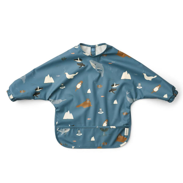 Liewood Merle Lätzchen mit Ärmeln, Arctic Sea/Ocean View