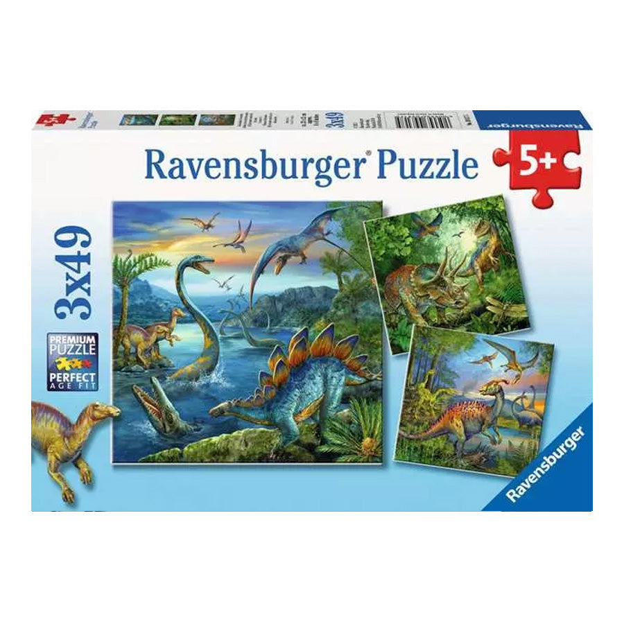 01_Ravensburger Puslespil, Dinosaurer 3x49 Brikker-2.jpg