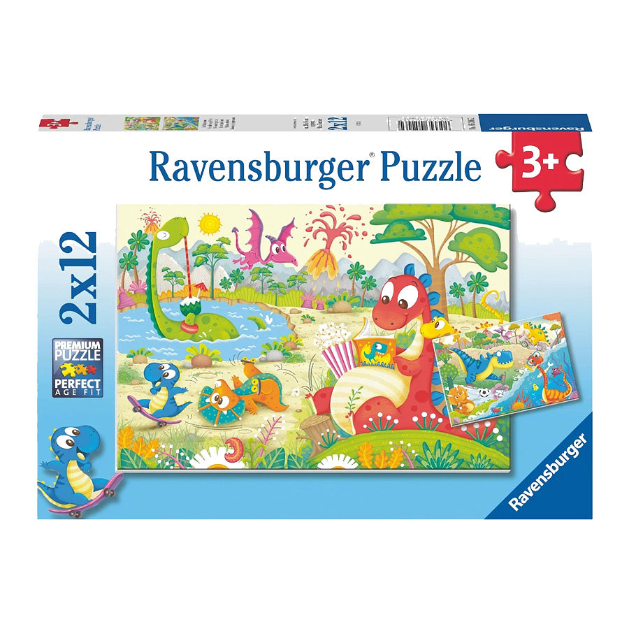 01_Ravensburger Puslespil, Mine Dino Venner - 2x12 Brikker.jpg