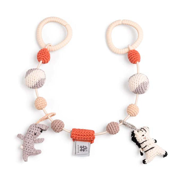 Sebra Kinderwagenkette gehäkelt, teeny toes