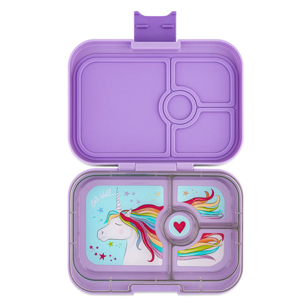 Yumbox Panino Brotdose mit 4 Fächern, Lavende Purple-Unicorn Tray