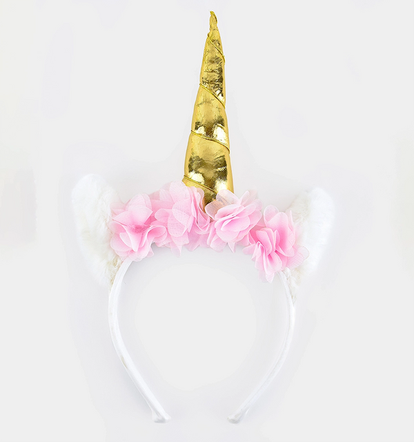 Einhorn Diadem mit Blumen