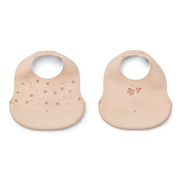 Liewood Ember 2er-Pack Lätzchen mit Aufdruck, Mini Butterfly/Apple Blossom