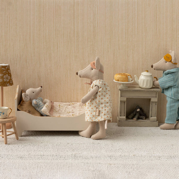 Maileg Bett, Maus - Off White