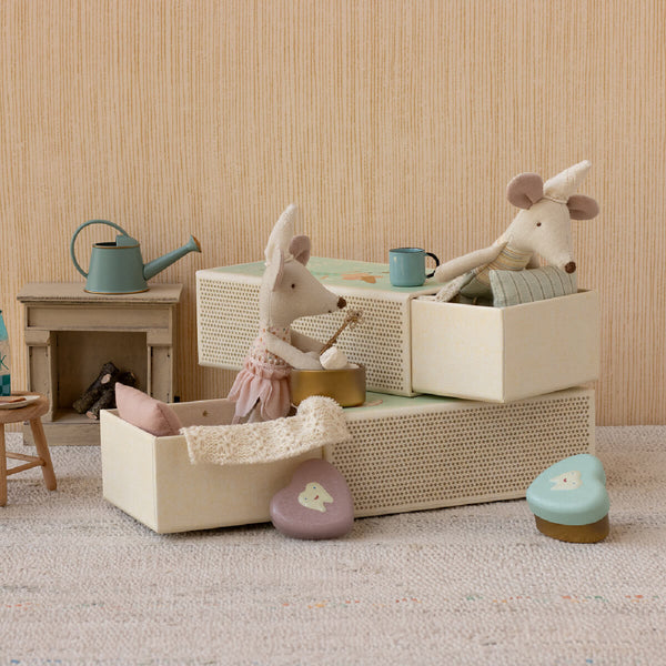 Maileg Zahnfee Maus, kleine Schwester in der Streichholzschachtel