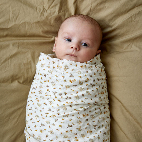 by KlipKlap Babyswaddle 120 x 120 cm, Poetic Garden Honey