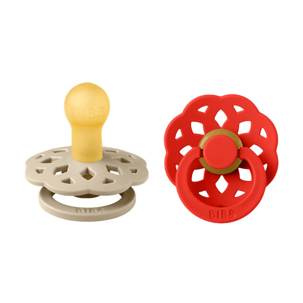 BIBS Boheme Colour Drop 2er-Pack Schnuller Größe 2, Vanilla & Candy Apple