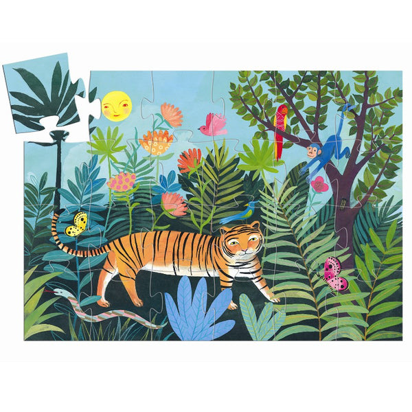 Djeco Silhouette Puzzle, Tiger, 24 Teile