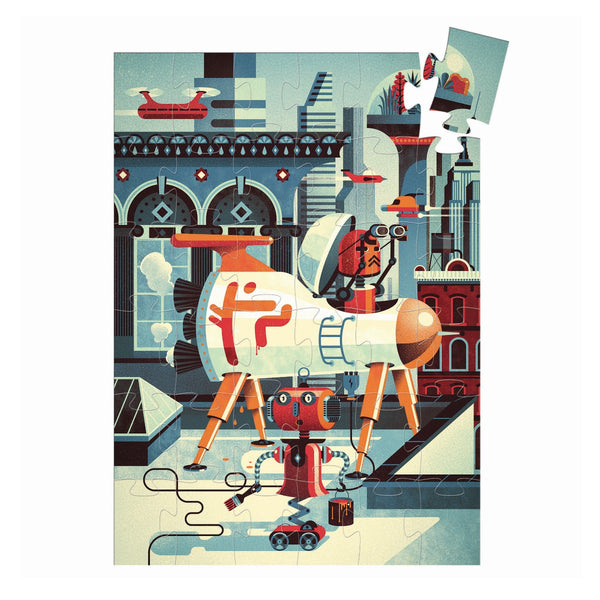 Djeco Silhouettenpuzzle, Roboter - 36 Teile