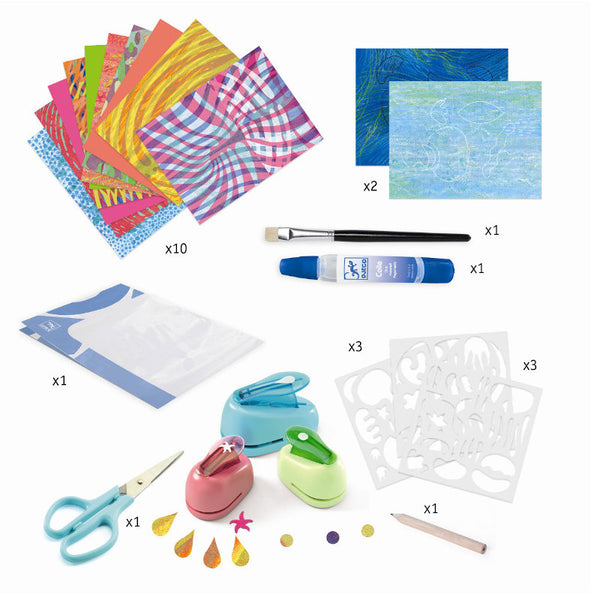 Djeco kreative Box, Kreative Collage - Design mit Papier