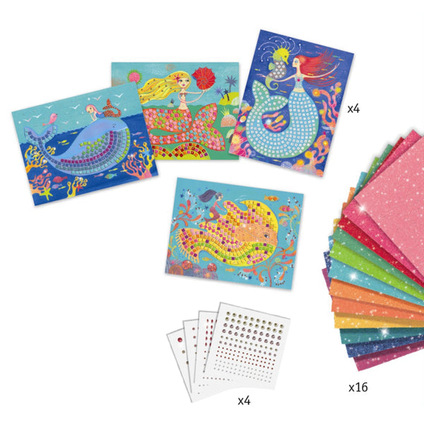 Djeco Kreativbox Mosaik, Meerjungfrauen