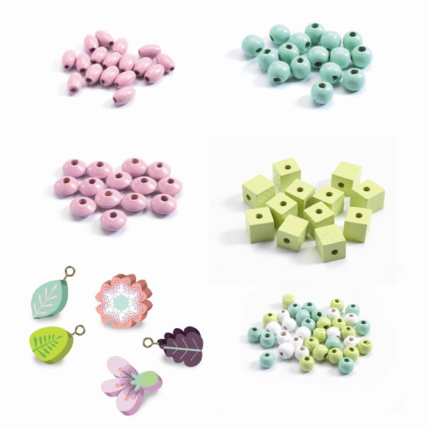 Djeco Holzperlen, Blumen