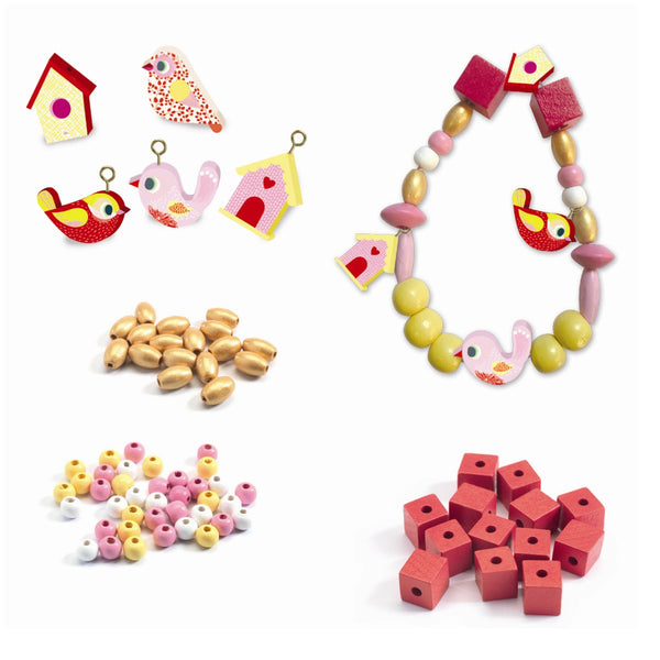 Djeco Holzperlen, Vögel