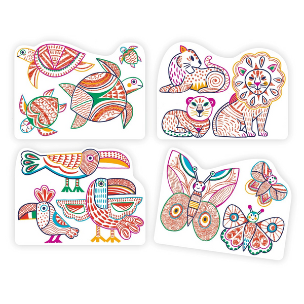 Djeco Malvorlagen, Wilde Familien