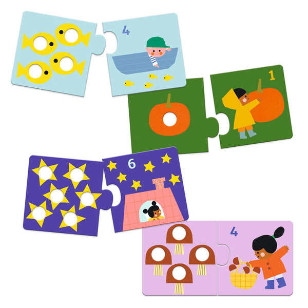 Djeco Duo-Puzzlespiel, Zahlen