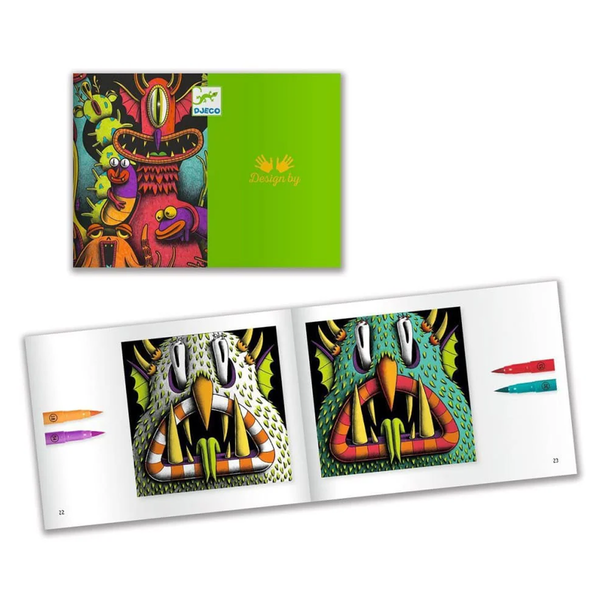 Djeco kreative Box, Lustige Monster mit 3D-Effekt