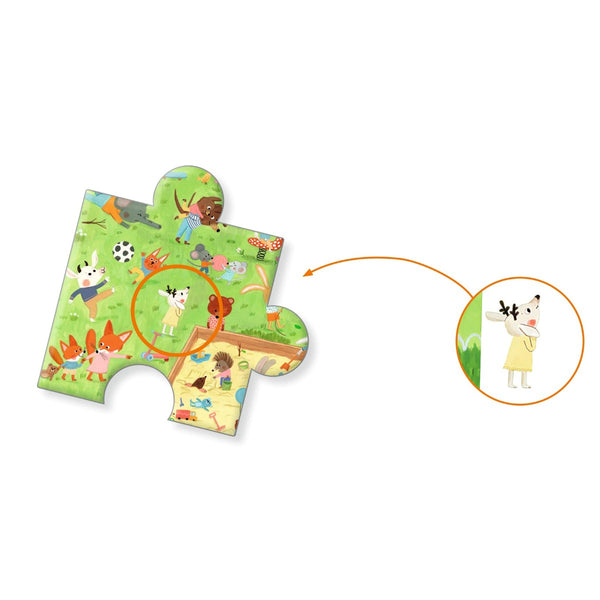 Djeco Wimmelpuzzle, Garten - 35 Teile