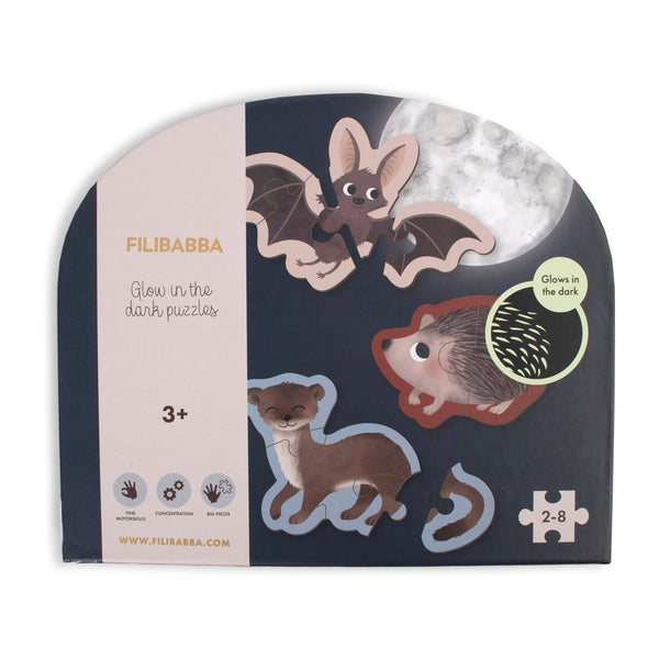 Filibabba selbstleuchtendes Puzzle, Waldtiere