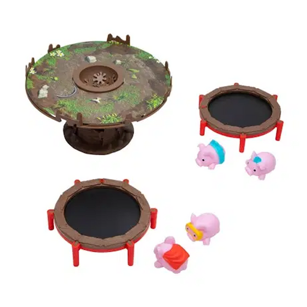 Schweine auf Trampolinen