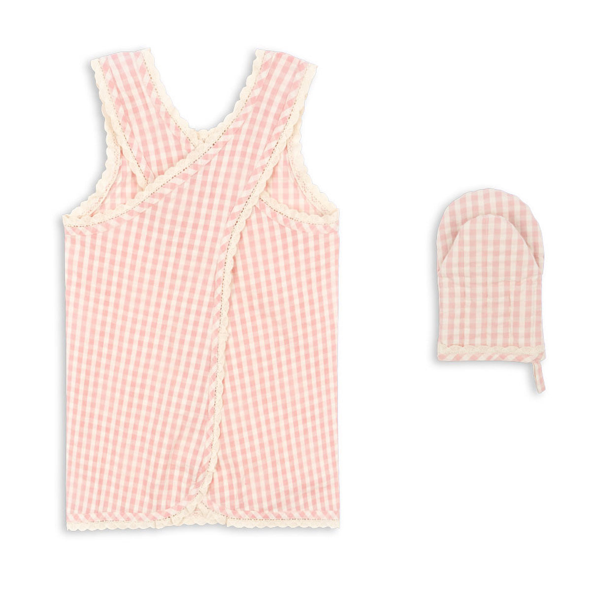 02_Konges Sløjd forklædesæt med blondekant, cherry check-3.jpg