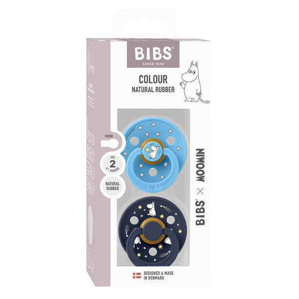 Bibs x Moomin Good Night 2er-Pack Colour Schnuller Größe 2, Breeze Mix