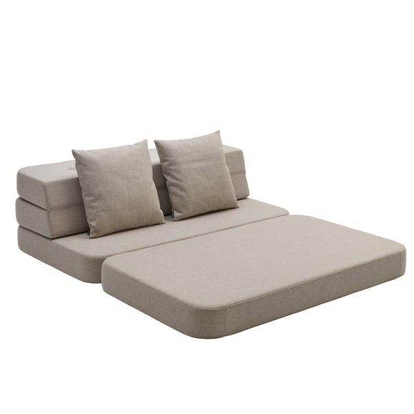 3-Fold Sofa 120 cm, beige, byKlipKlap