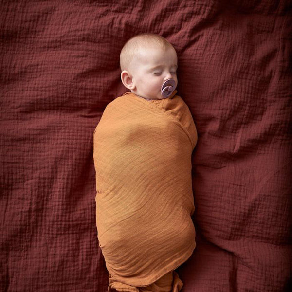 by KlipKlap Musselintuch für Babys 120 x 120 cm, Ochre