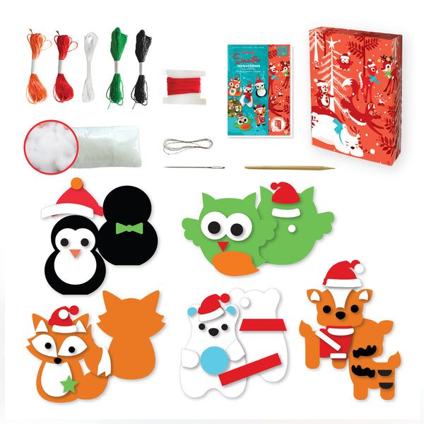 Box Candiy Filztiere-Deko, komplett Santa