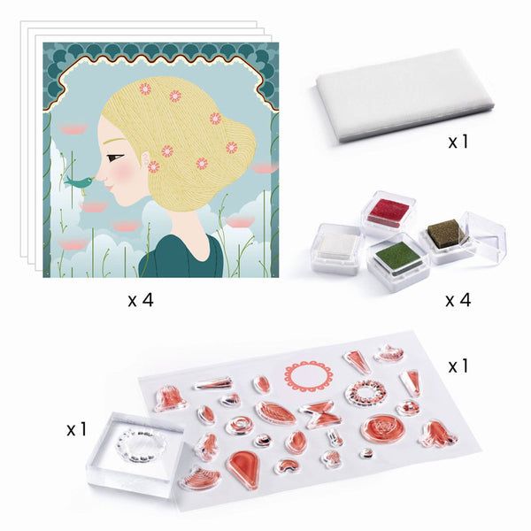 Djeco kreative Box mit Stempeln, Porträts